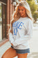 Blue Vintage Washed GAME DAY Graphic Baggy Sweatshirt