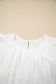 White Flounce Sleeve Pleated Textured Blouse