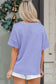 Grapefruit Orange Waffle V Neck Short Sleeve Knit Top