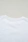 White Solid Color Dropped Shoulder Long Sleeve Top