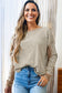 Black Stripe Thermal Knit Drop Shoulder Casual Top