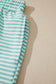 Pink Stripe Cuffed Sleeve Contrast Mock Neck Tee Casual 2pcs Short Set
