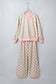 Sky Blue Polka Dot Contrast Trim Long Sleeve Top Drawstring Shift Pants Set