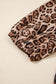 Brown Leopard Bow Tie Puff Sleeve Blouse