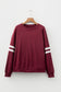 Tillandsia Purple Varsity Striped Detail Drop Shoulder Oversized Sweatshirt