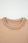 Light French Beige Braided Trim Puff Sleeve Dress