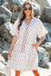 Pink Floral Print Bubble Sleeve Neck Tie Ruffled Dress