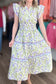 Purple Tulip Floral Print Contrast Trim Midi Dress