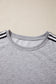 Light Grey Patchwork Detail Raw Edge Oversize Tee