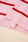 Rose Stripe Striped Scalloped Edge U Neck Sleeveless Sweater Vest