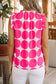 Yellow Polka Dot Print Frilled Round Neck Shift Tank Top