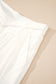 White Solid Drop Waist Pleated Wide Leg Casual Pants