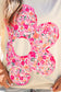 Jet Stream Floral Patched Raw Seam Big Flower Oversize Tee