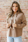 Jet Stream Thermal Textured Lace Drawstring Baggy Hoodie
