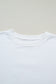 White Solid Color Dropped Shoulder Long Sleeve Top