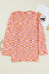 Orange Vibrant Abstract Print Drop Shoulder V Neck Tunic Oversized Sweater
