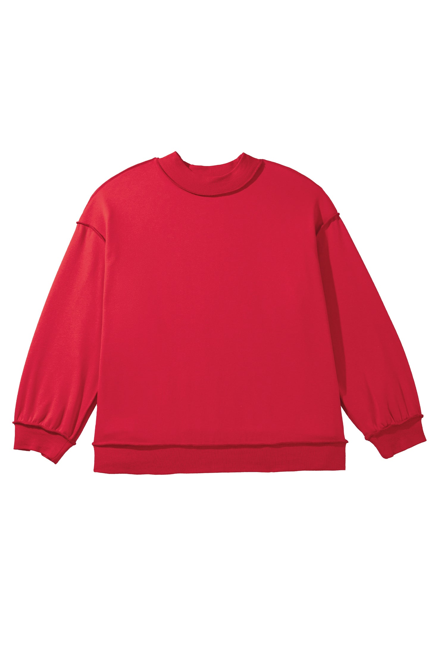 Bright Pink Exposed Seam Detail Reversible Double Wear Plus Size Sweatshirt