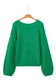 Bright Green Festive Bow Backless Bubble Sleeve Sweater