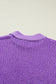 Bright Green Solid Color Knit High Neck Short Sleeve Sweater