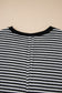 Red Stripe Ribbed Trim Drop Shoulder Long Sleeve Oversize Top