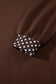 Brown Colorblock Polka Dot Contrast Trim Oversized Sweatshirt