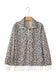 Brown Leopard Print Quarter Zip Corduroy Sweatshirt