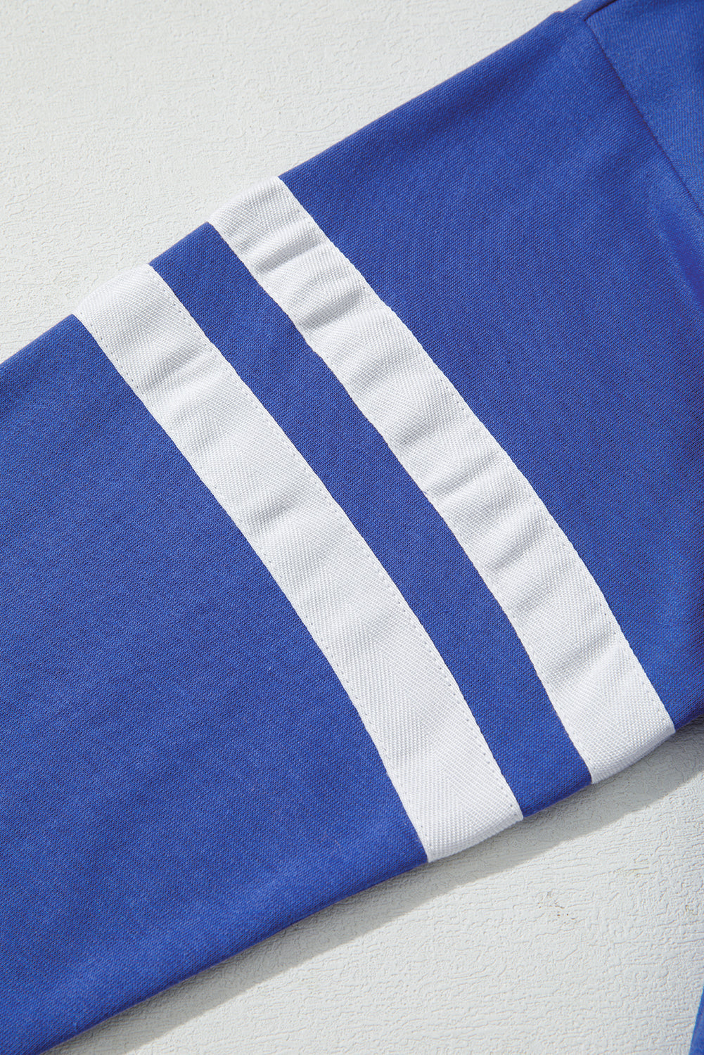 Tillandsia Purple Varsity Striped Detail Drop Shoulder Oversized Sweatshirt