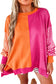 Light Blue Colorblock Gingham Sleeve Crewneck Sweatshirt