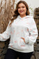 Gray Floral Print Plus Size Loose Hoodie