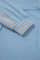 Dusk Blue Exposed Seam Waffle Striped Patchwork Baggy Pullover