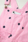 Jet Stream Polka Dot Print Bib Pocket Denim Barrel Overalls Jumpsuit
