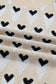Parchment Geometric Heart Print Ribbed Trim Loose Sweater