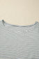 Black Stripe Contrasted Ruffle Trim Casual Tank Top