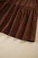 Coffee Winter Corduroy V Neck Long Sleeve Plus Size Mini Dress