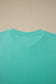 Mint Green Casual Plain Crew Neck Tee