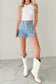 Myosotis High Rise Patch Pocket Denim Shorts