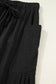 Jungle Green Drawstring Elastic Waist Patch Pocket Barrel Leg Casual Pants