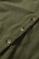 Vineyard Green Corduroy Half Button Collared Long Sleeve Mini Dress