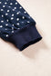 Brown Polka Dot Drawstring Wide Leg Long Sleeve Top Pant Set