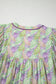 Green Boho Paisley Print Half Puff Sleeve Blouse