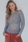 Ashleigh Blue Sheer Floral Lace Long Sleeve Slim Fit Top