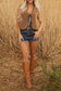 Light French Beige Contrast Trim Tie Front Sherpa Vest