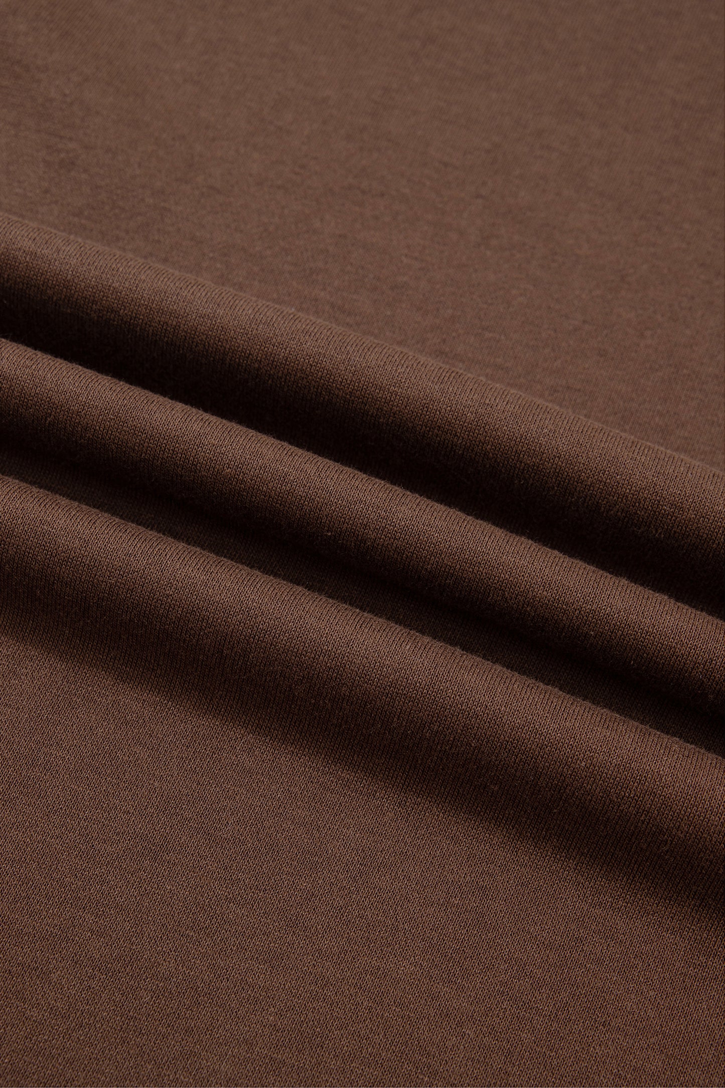 Coffee Colorblock Trim Crewneck Long Sleeve Pullover Sweatshirt
