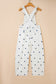 Jet Stream Polka Dot Print Bib Pocket Denim Barrel Overalls Jumpsuit
