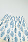 Sky Blue Floral Print Lace Patchwork Detail Wide Leg Pants