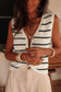 Black Stripe Buttoned V Neck Slim Fit Sweater Vest