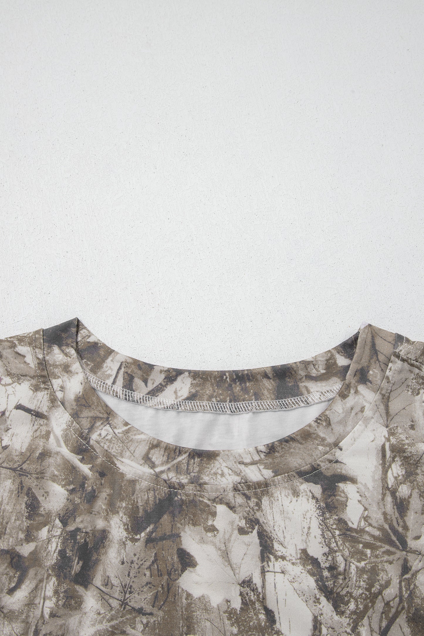 Khaki Plus Size Woodland Camouflage Print T Shirt