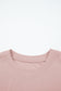Light Pink Drop Shoulder Puff Sleeve Crop Pullover Drawstring Wide Leg Pants Set