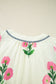 Apricot Floral Short Sleeve Split Neck Loose Mini Dress