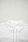 White Lace Trim Cuffed Short Sleeve Textured Shirt